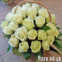 Корзина из 29 белых роз - Фото 1