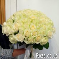 101 белая роза 60 см - Фото 1