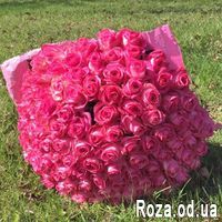 101 розовая роза 60 см - Фото 1