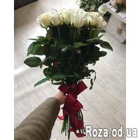 Букет из 21 белой розы - Фото 1