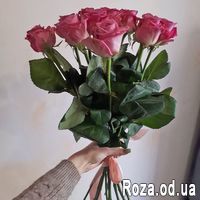 11 розовых роз - Фото 2
