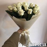 Букет из 21 белой розы - Фото 2