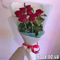 Красивый букет из 7 красных роз - Фото 2