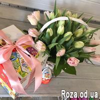 Корзина с тюльпанами - Фото 1