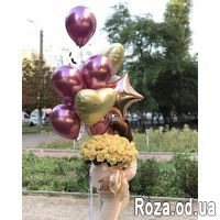 101 кремовая роза в коробке - Фото 1