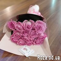 13 розовых роз - Фото 2