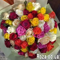 51 разноцветная роза 60 см - Фото 1