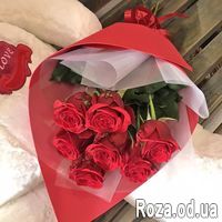 Красивый букет из 7 красных роз - Фото 4