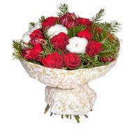Новогодний букет из роз
