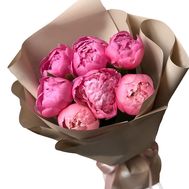 7 розовых пионов