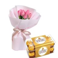 7 тюльпанов с Ferrero