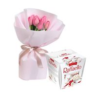 7 тюльпанов с Raffaello