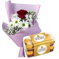 Корпоративный букет с Ferrero