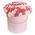 101 white and pink roses in a box