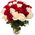 25 red and white roses