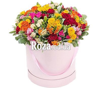 Flowers in a round box
