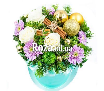 Коробка цветов к Рождеству