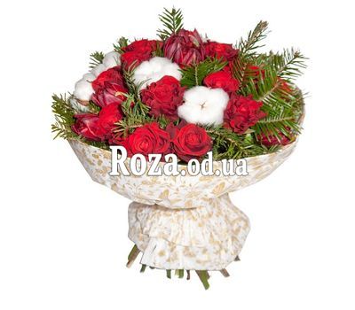 Новогодний букет из роз
