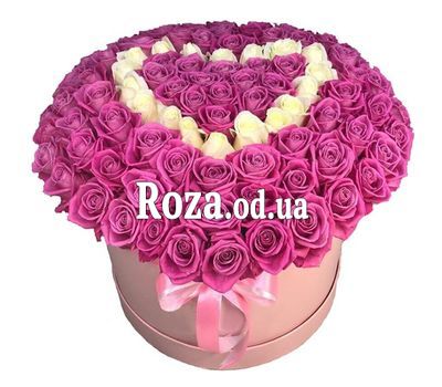 Сердце из 101 розы в коробке