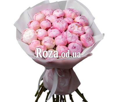 Букет из 25 розовых пионов