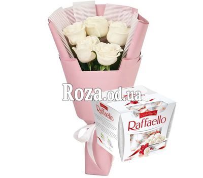 5 роз и Raffaello