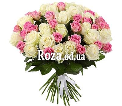 51 белая и розовая роза