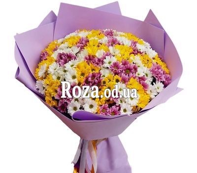 55 хризантем в букете