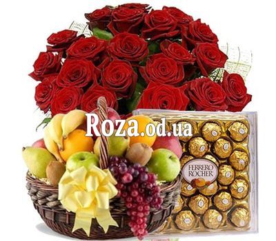 25 роз, фрукты, Ferrero