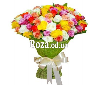 51 разноцветная роза 60 см