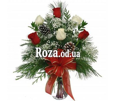 Букет із троянд і ялинки