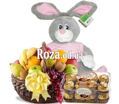 Фрукти, зайчик, цукерки