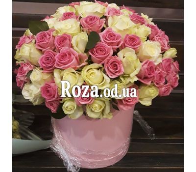 101 white and pink rose in box 2
