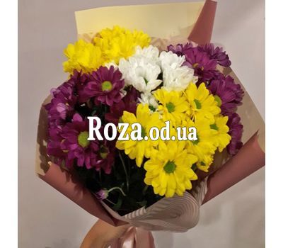 5 хризантем в букете 2