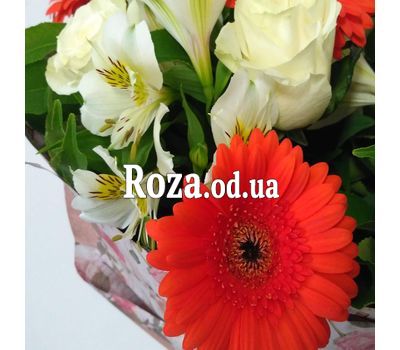 Букет из роз, гербер и альстромерий 2