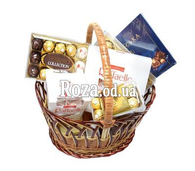 Large basket with sweets