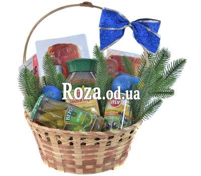 Новогодняя подарочная продуктовая корзина