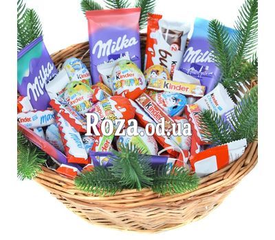 Подарочная новогодняя корзина шоколада 1