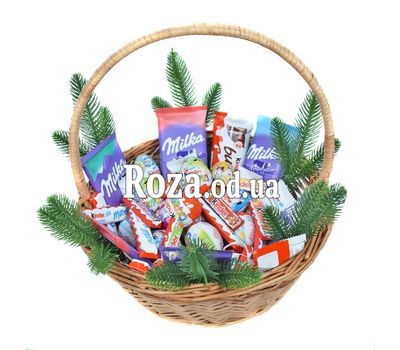 Подарочная новогодняя корзина шоколада