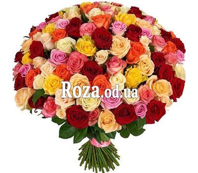 101 разноцветная роза 60 см