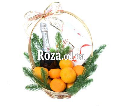 Asti Martini и мандарины в новогодней корзине