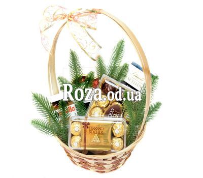 Новогодняя шоколадная подарочная корзина