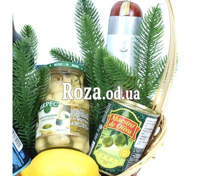 Рождественская сырная корзинка с вином 2