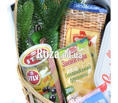 Рождественская сырная корзинка с вином 1