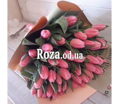 45 розовых тюльпанов 1
