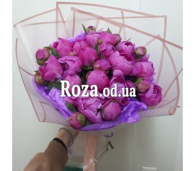 Букет из 25 розовых пионов 2