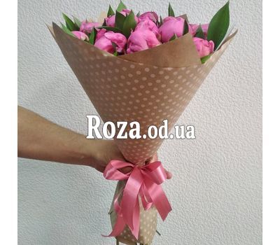 Букет из 25 розовых пионов 4