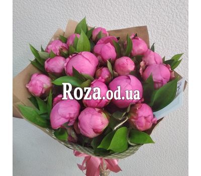Букет из 25 розовых пионов 5