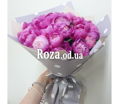 Букет из 25 розовых пионов - 7