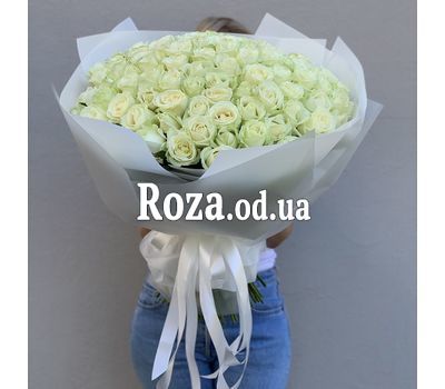 101 белая роза 70 см 4