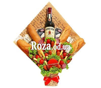 Bouquet for a man with whiskey